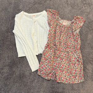 Cat & Jack Floral Romper with Cardigan